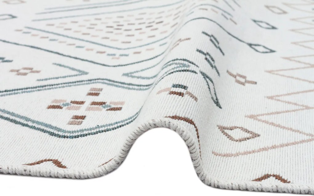 Covor, Ar 05, 80x150 cm, Bej / Albastru / Nurcă