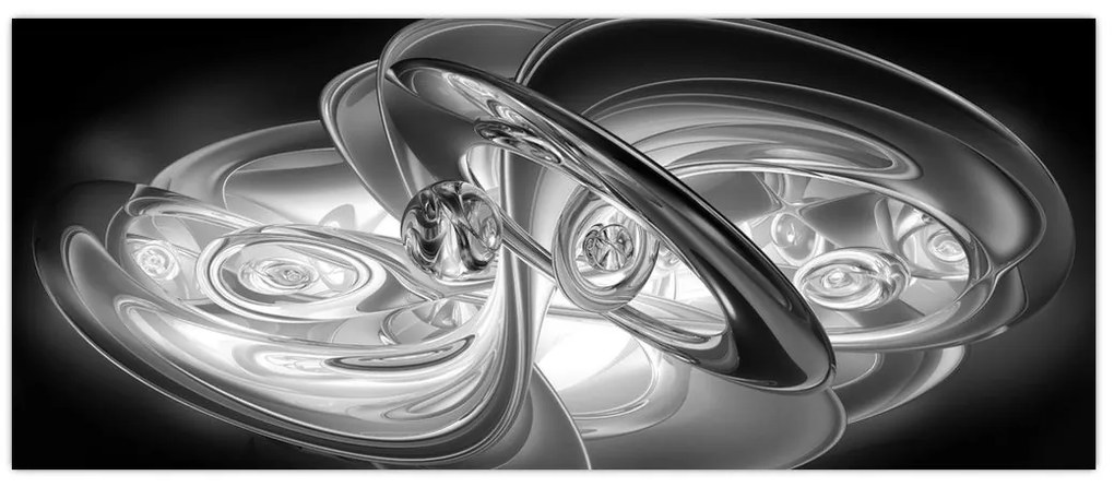 Tablou cu abstracțiune modernă în gri (120x50 cm)