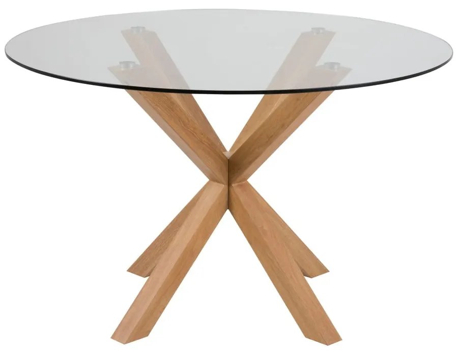 Masă dining cu blat din sticlă Actona Heaven, ⌀ 119 cm