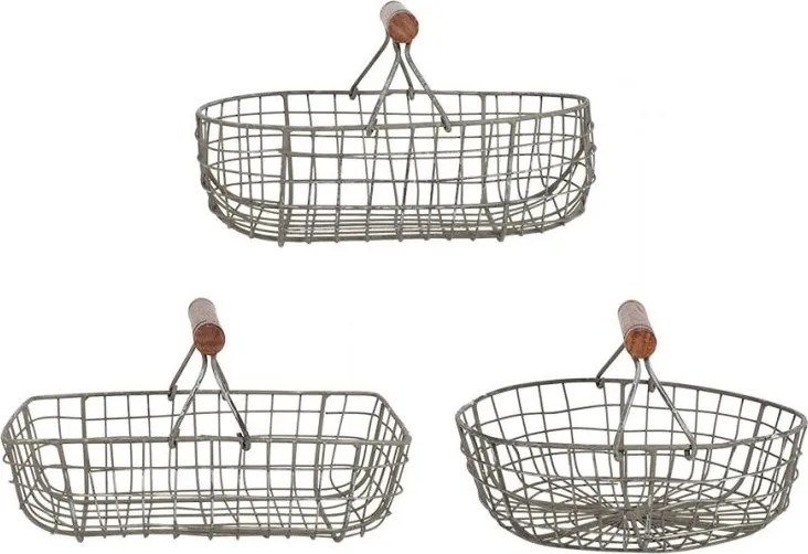 Set 3 cosuri din metal, H12.5 cm, Cuisine