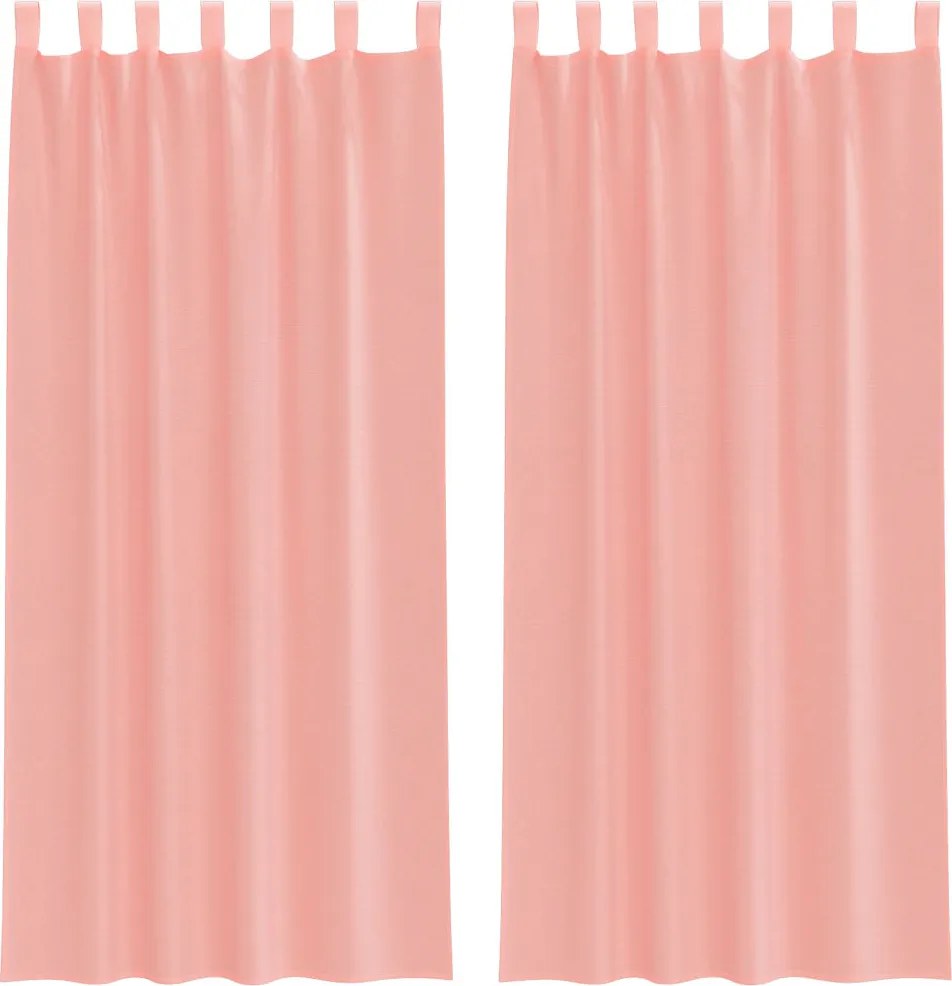 vidaXL Perdele Voile cu Bucle 2 buc Roz 140x245 cm