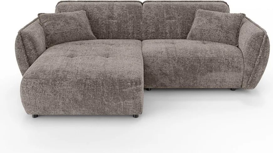 Colțar taupe cu tapițerie din chenille (cu colț pe partea stângă/cu șezlong) Nelia – Ropez