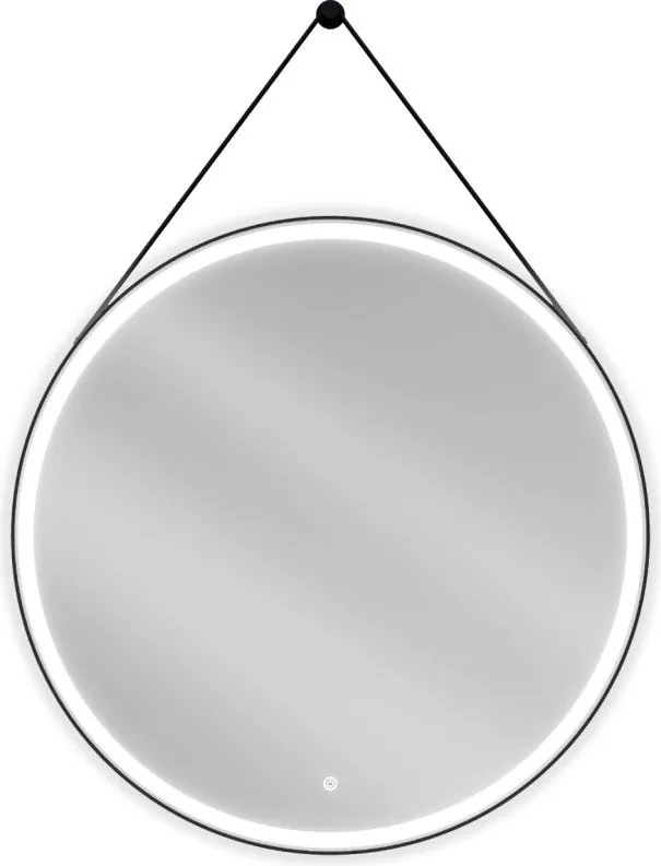 Mexen Reni oglindă de baie iluminată, rotundă 90 cm, LED 6000K, anti-aburire, ramă neagră - 9812-090-090-611-70