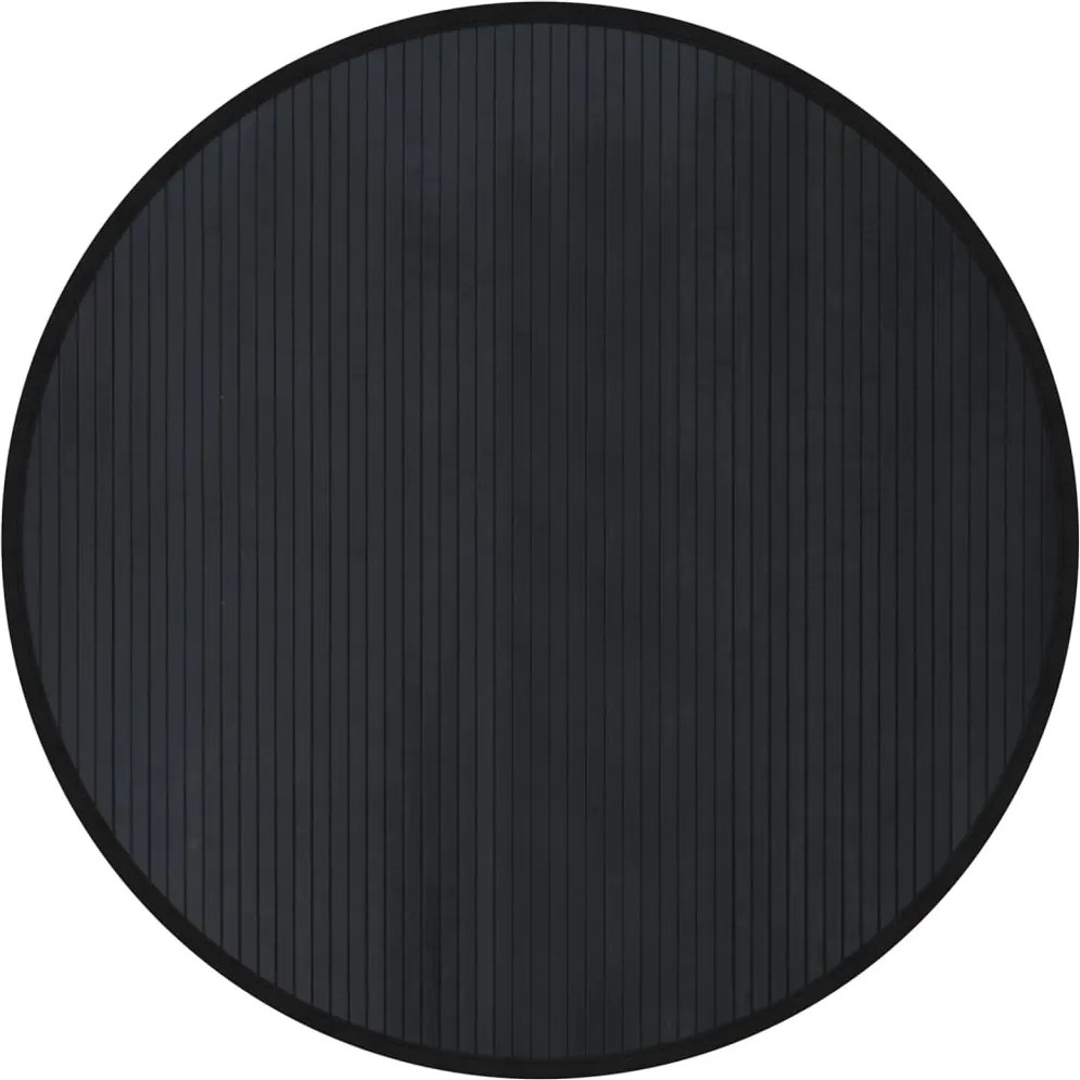 vidaXL Covor rotund, negru, 100 cm, bambus