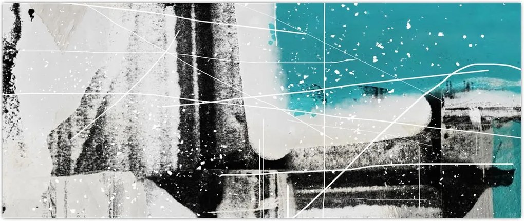 Tablou - Abstract turcoaz (120x50 cm)