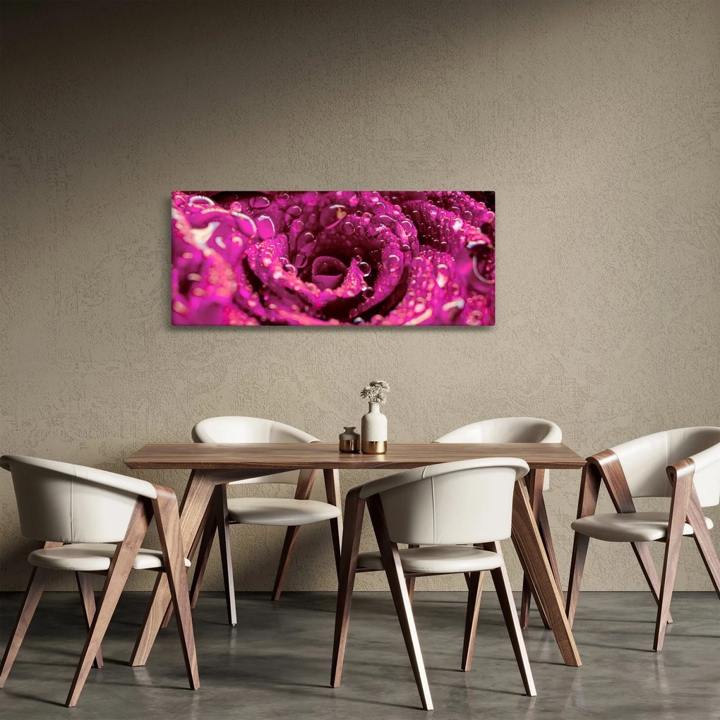 Tabloul cu floarea trandafirului roz (120x50 cm)