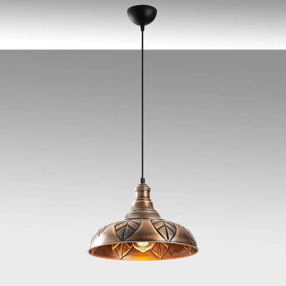 Lustră bronz cu abajur din metal ø 31 cm Chandelier – Opviq lights