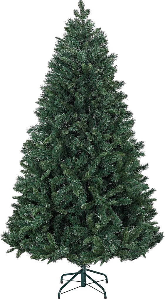 HOMCOM Pom de Crăciun Artificial, Brad Realist Pliabil cu Design cu Balamale și Bază Metalică, Ø102x180 cm, Verde | Aosom Romania