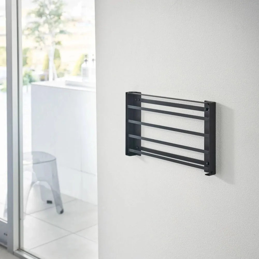 Raft pentru baie negru mat de montat pe perete din oțel Tower – YAMAZAKI