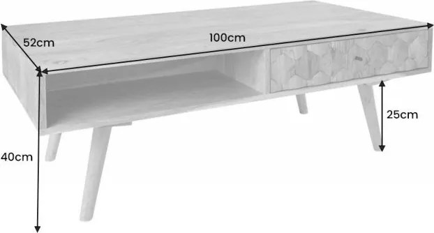 Masuta din lemn de salcam Mystic Living 100cm