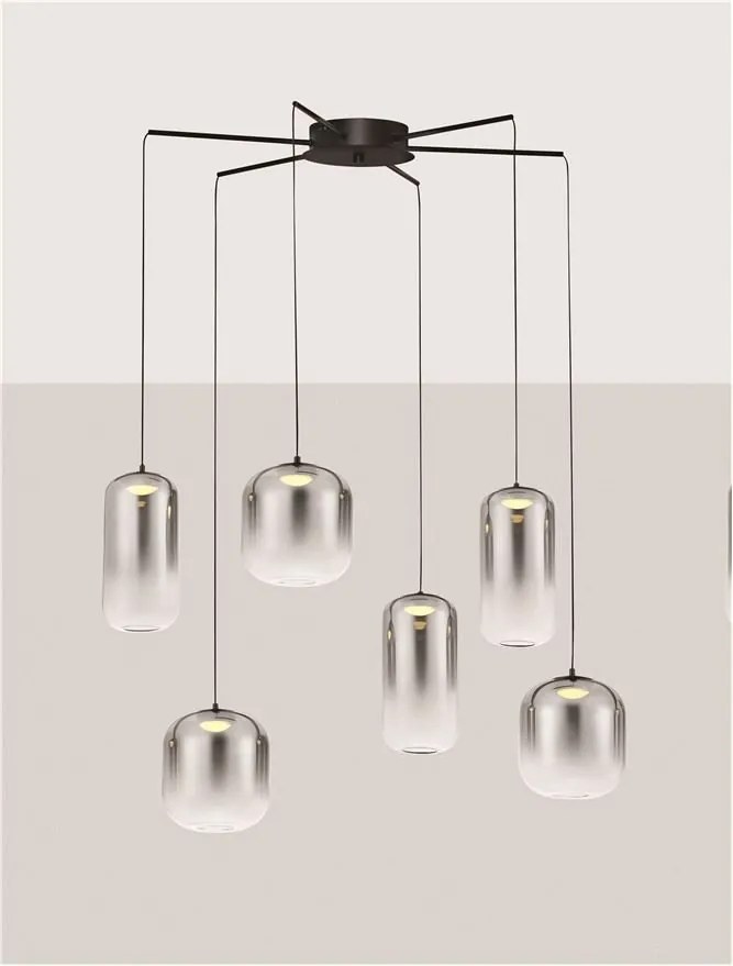 Lustra cu 6 pendule LED design modern AELIA