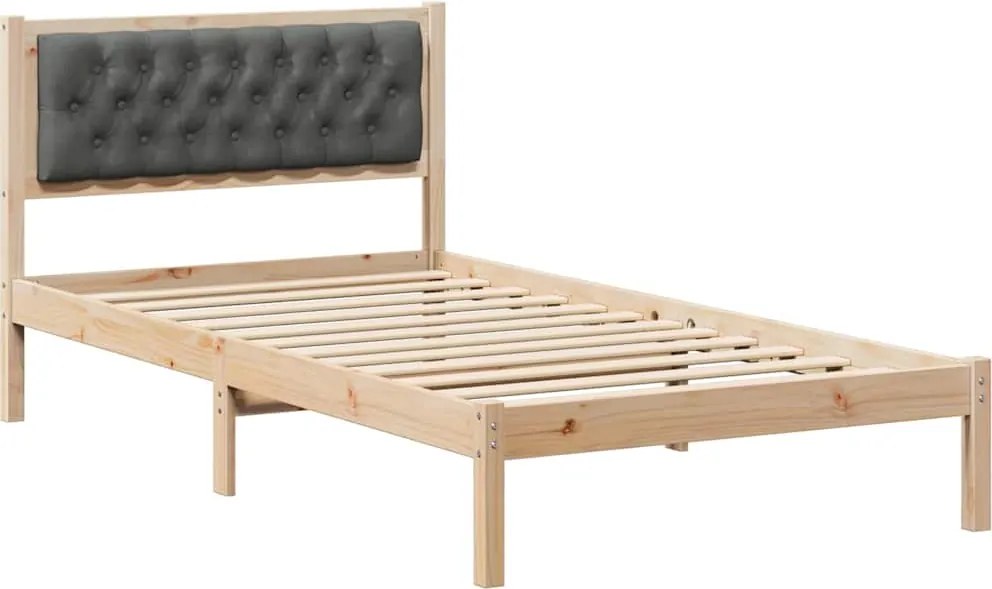 vidaXL Cadru de pat Gri închis 100 x 200 cm Lemn de pin masiv