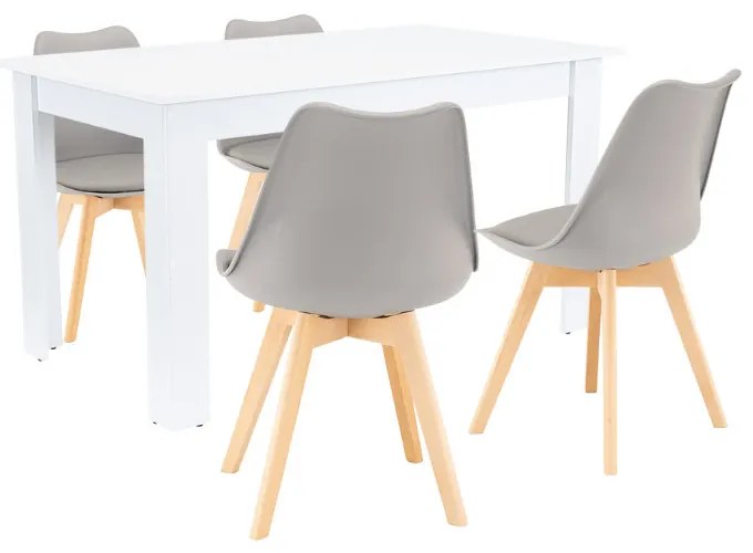 Set de masă Zara 4+1 gri-alb