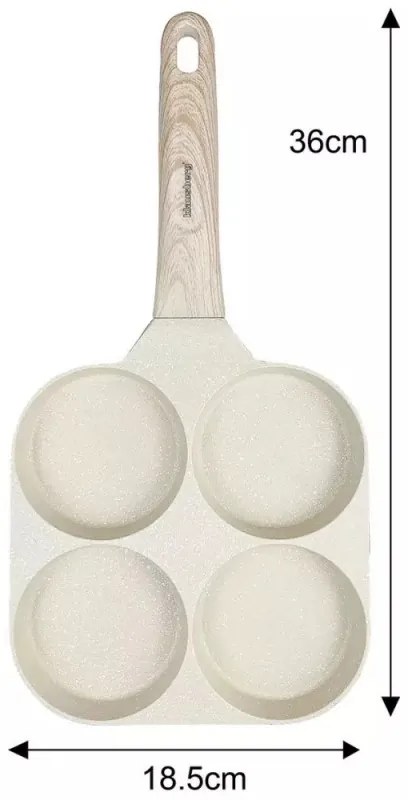 Tigaie cu 4 compartimente Klausberg KB 7823, 18,5 cm, Finisaj marmura, Inductie, Bej