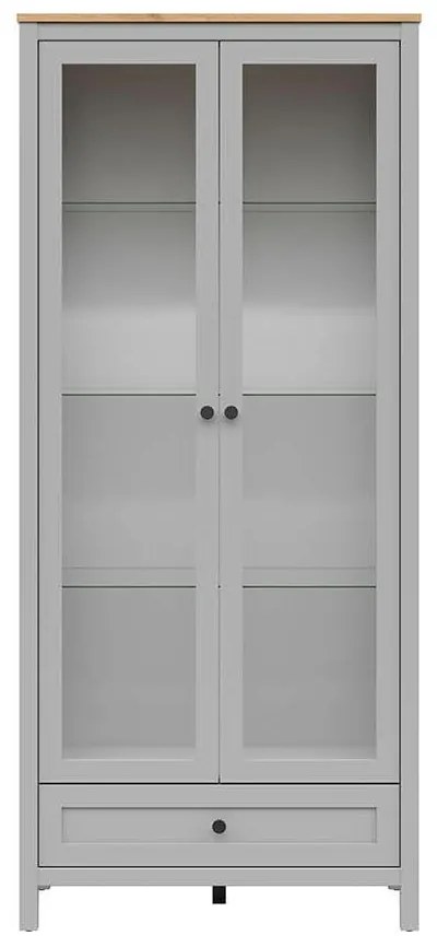 Vitrină Salga 10 (gri arctic + stejar artisan) . Promo -30%. 1098474