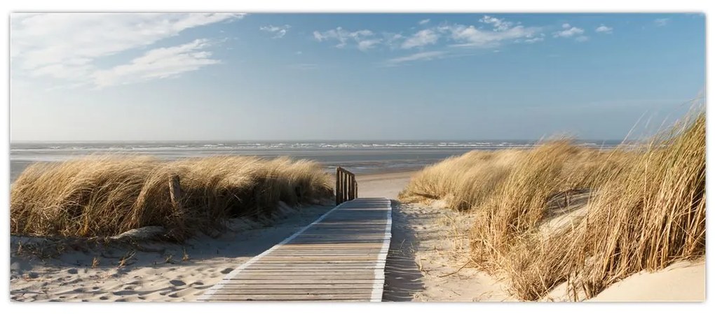 Tablou - Plaja cu nisip de pe insula Langeoog, Germania (120x50 cm)