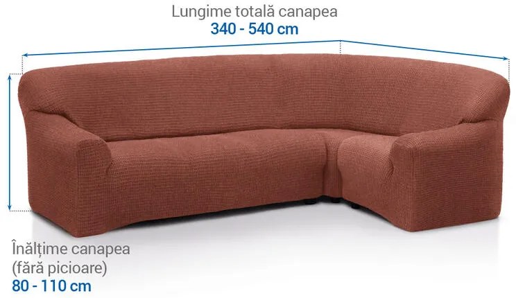 Huse super elastice RUBINIA cărămizii colțar (l. 340 - 540 cm)