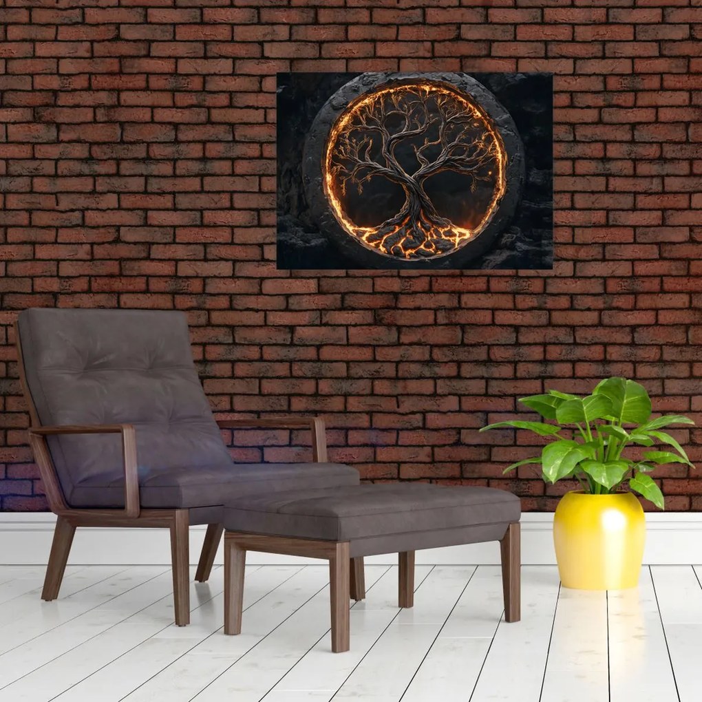 Tablou – Arborele vieții în lavă I. (70x50 cm)