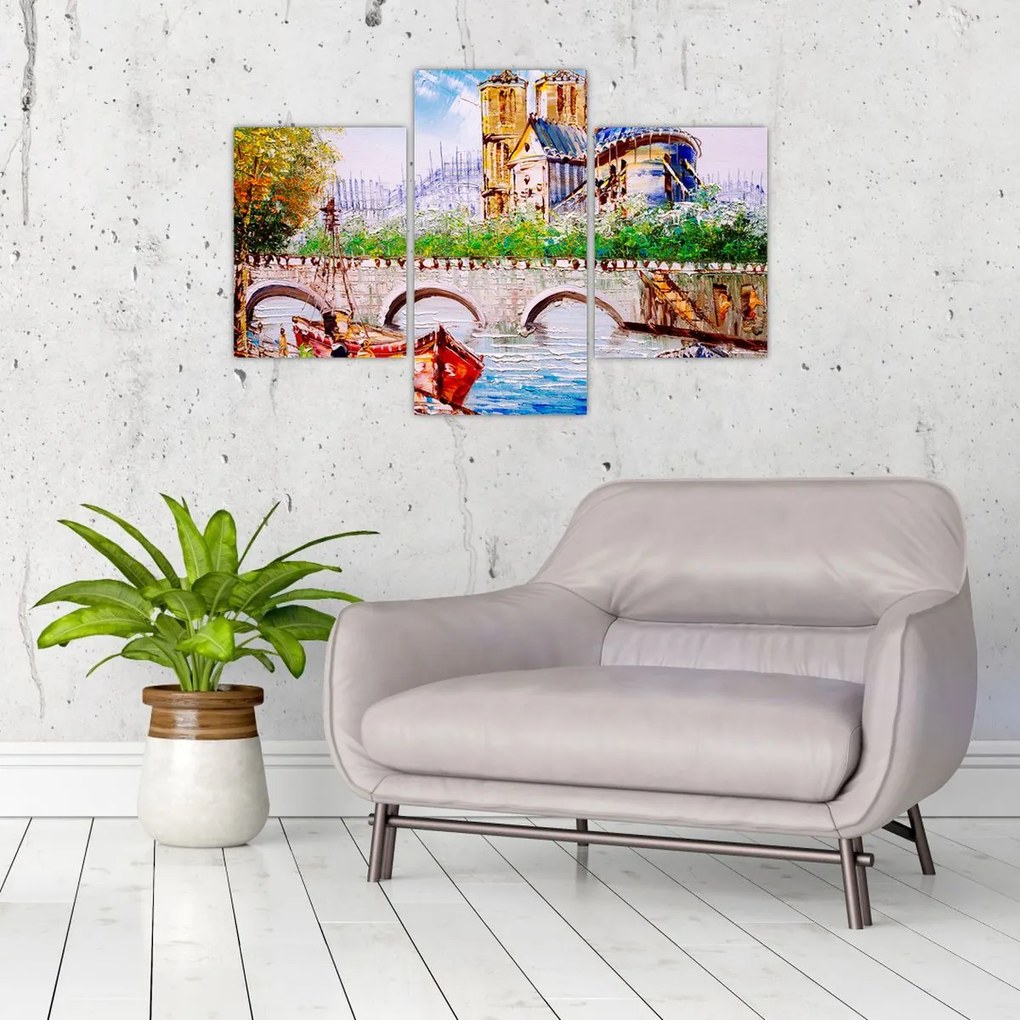 Tablou - Pictură în ulei a orașului (90x60 cm)