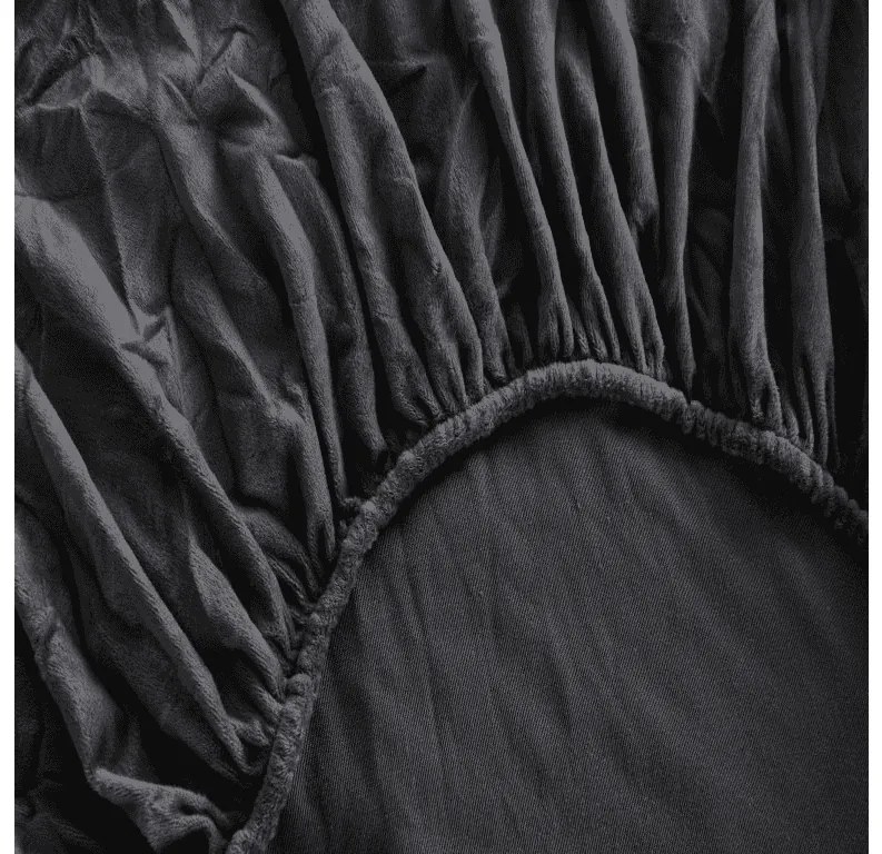 Cearsaf Cocolino microplus cu elastic NOLVIA 90x200 cm grafit