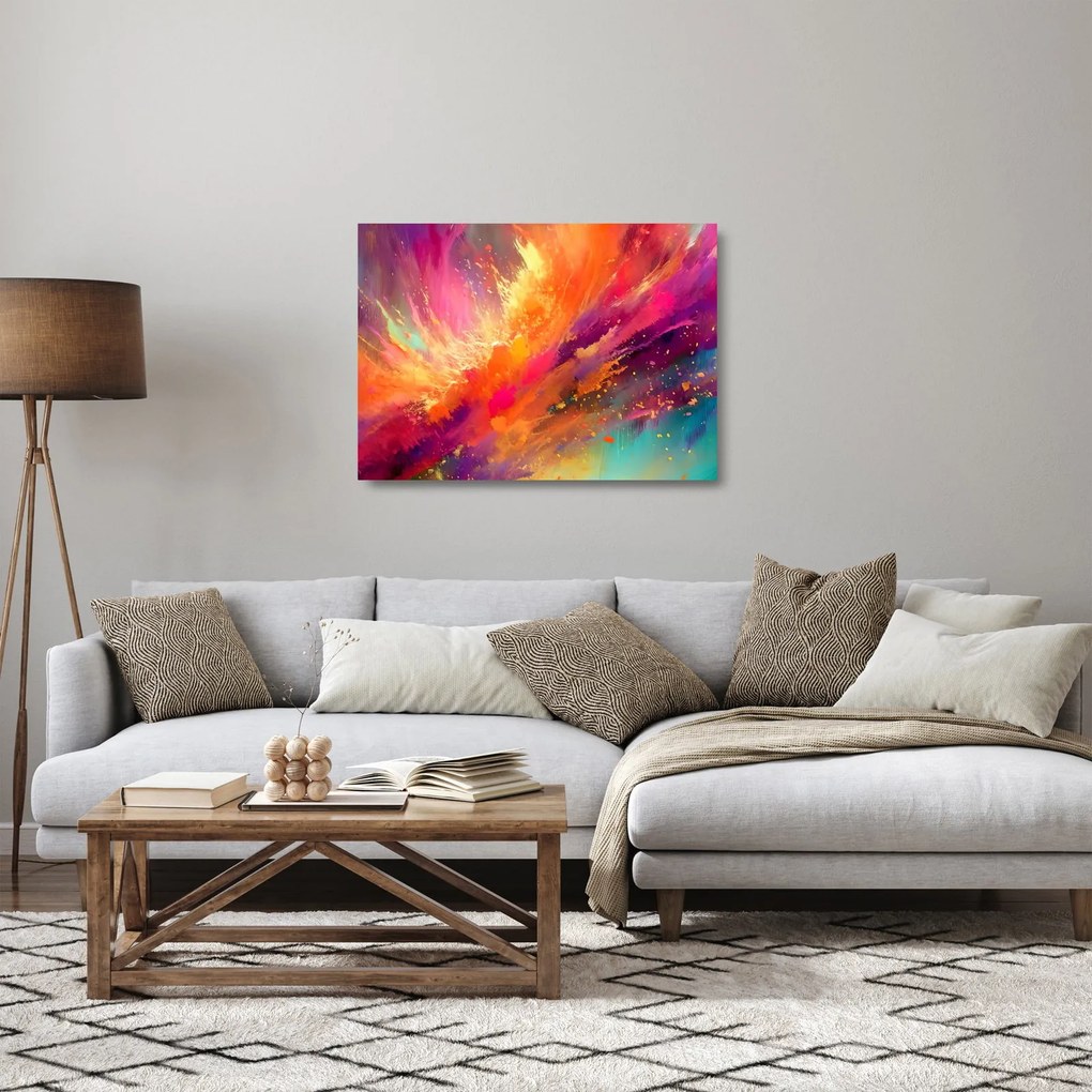 Tablou pe sticlă - Abstractizare dinamică (70x50 cm)
