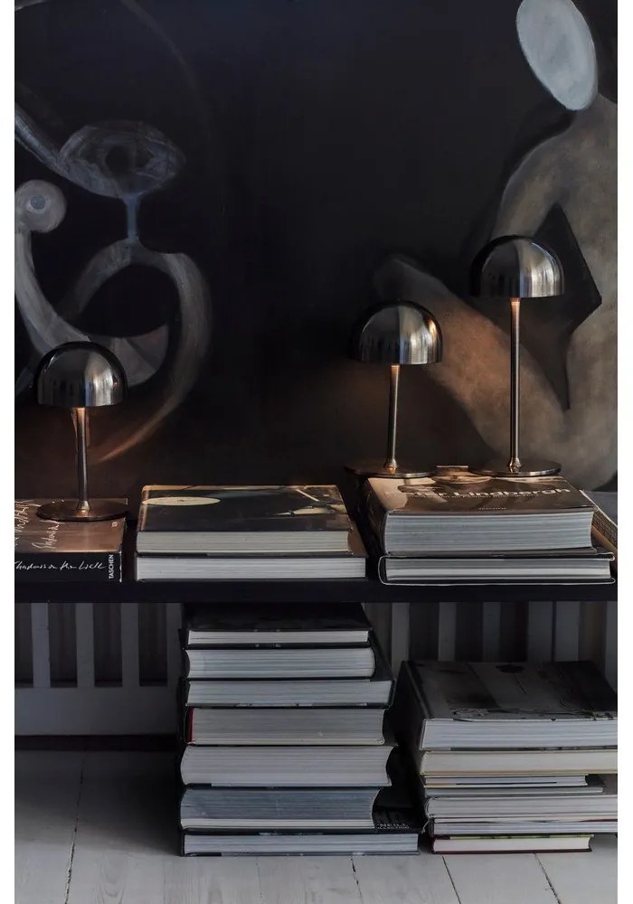 Veioză gri închis LED cu control prin telecomandă cu abajur din metal (înălțime 22 cm) Tim – Sirius