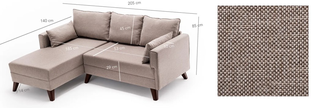 Canapea extensibilă Bellina (bej) (S). 1063020