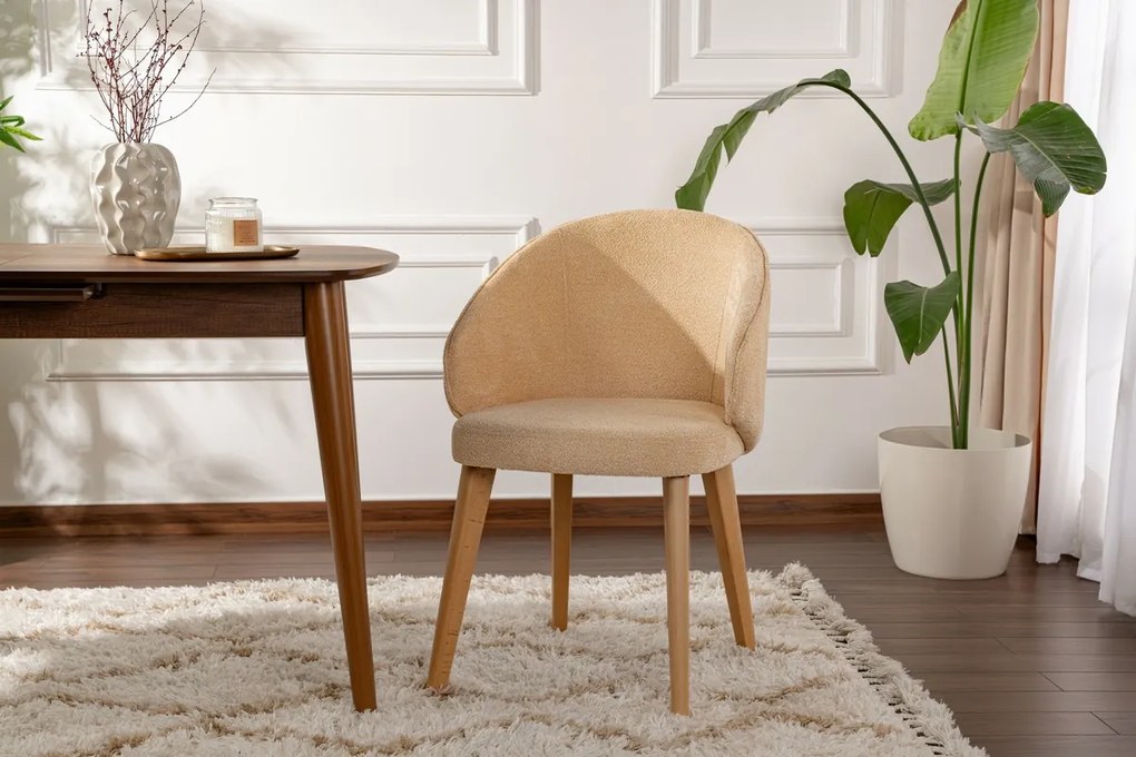 Set de scaune de sufragerie Bentley Beige și LightOak, 2 buc.
