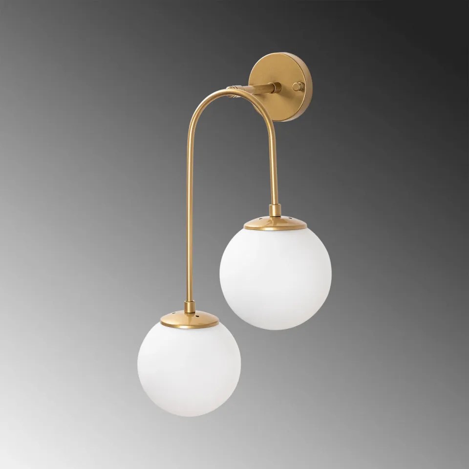 Aplica de Perete Jewel - 10585, 2 Becuri, Soclu E14, Max 15W, Culoare Auriu
