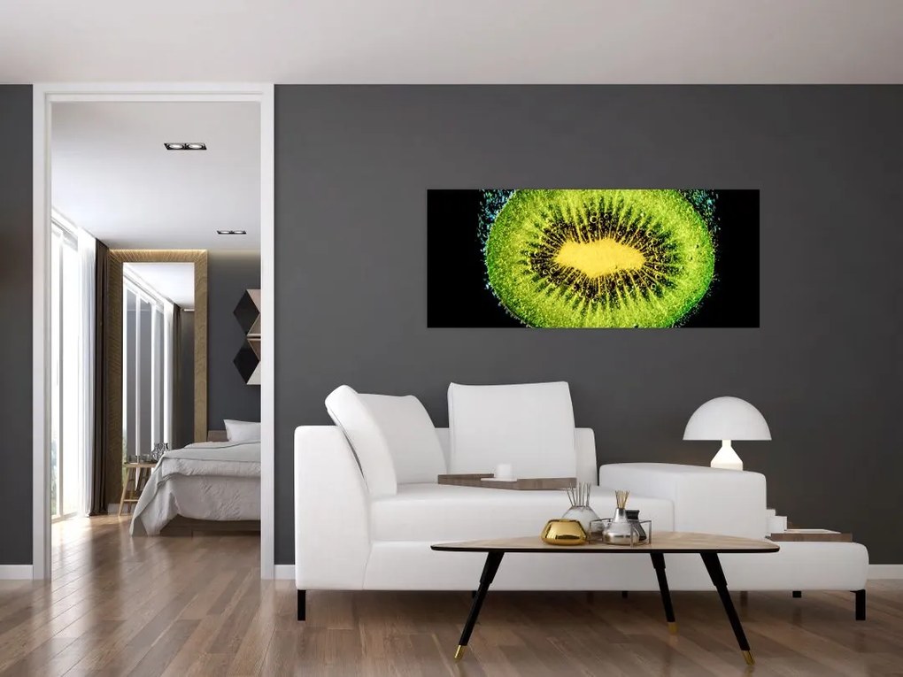 Tablou - detailu cu kiwi în apă (120x50 cm)