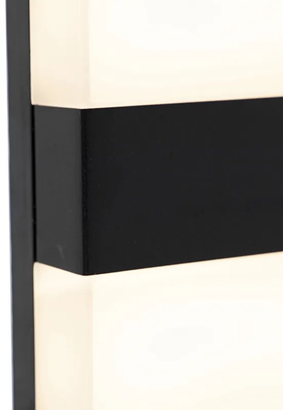 Lampă modernă de perete pentru exterior neagră IP44 cu LED inclus - Dualy