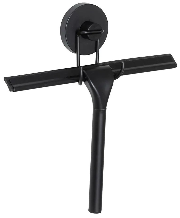 WENKO 24731100 - Racletă pentru duș VACUUM-LOC, rotundă, 24,5 x 25 cm, neagră