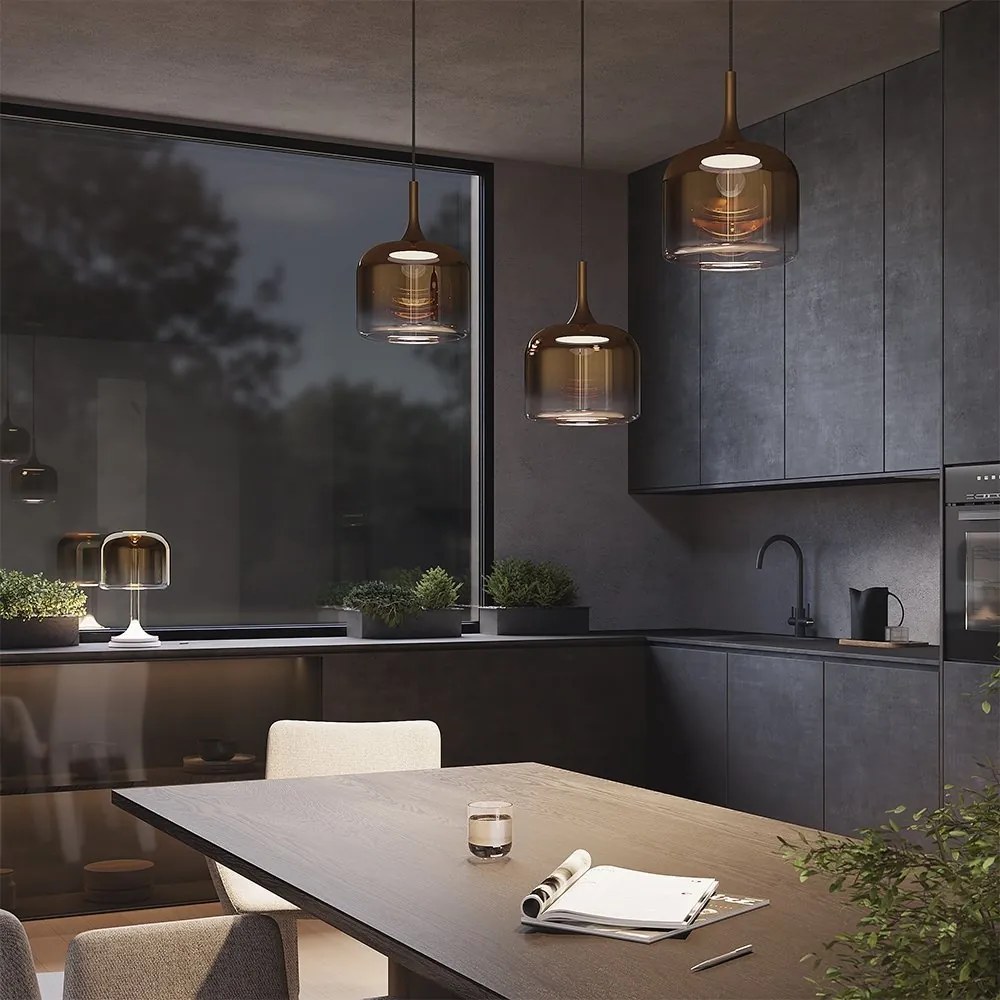 Lustra/Pendul LED design modern Spirito auriu