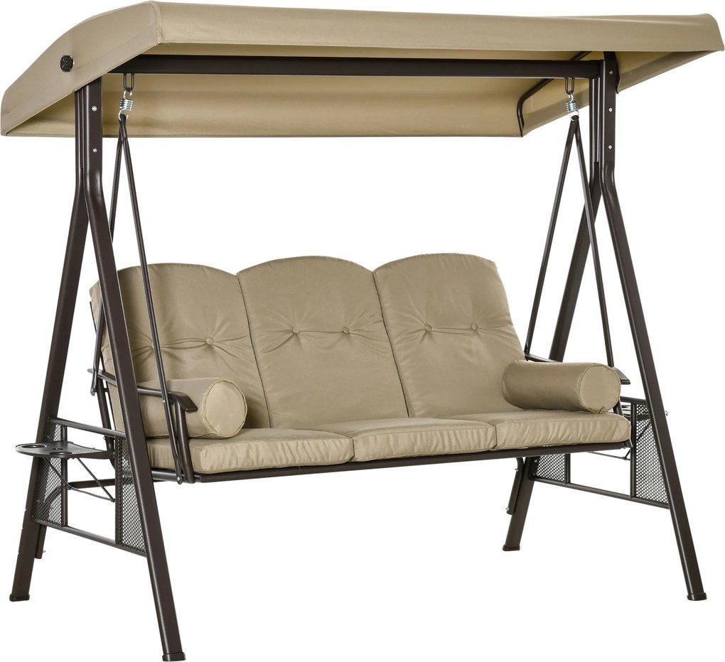 Outsunny 3-sits Hollywoodschaukel pentru gradina cu acoperis si perne confortabile | Aosom Romania