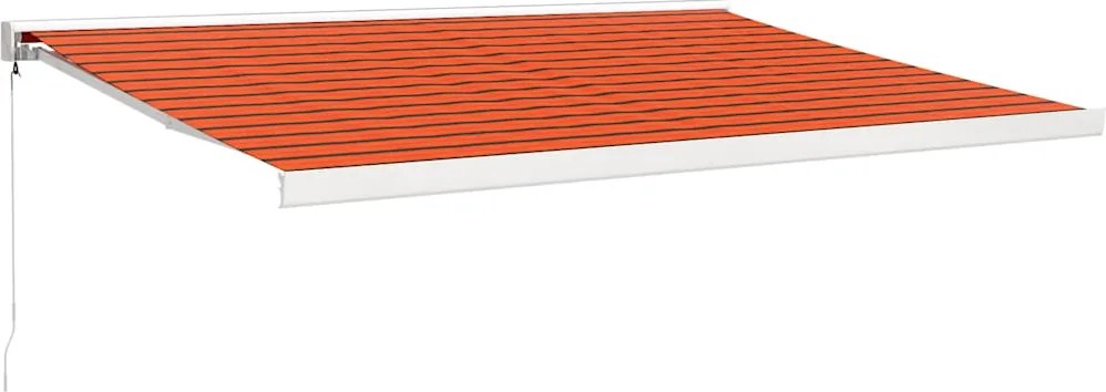 vidaXL Copertină retractabilă portocaliu/maro 4x3 m, textil/aluminiu