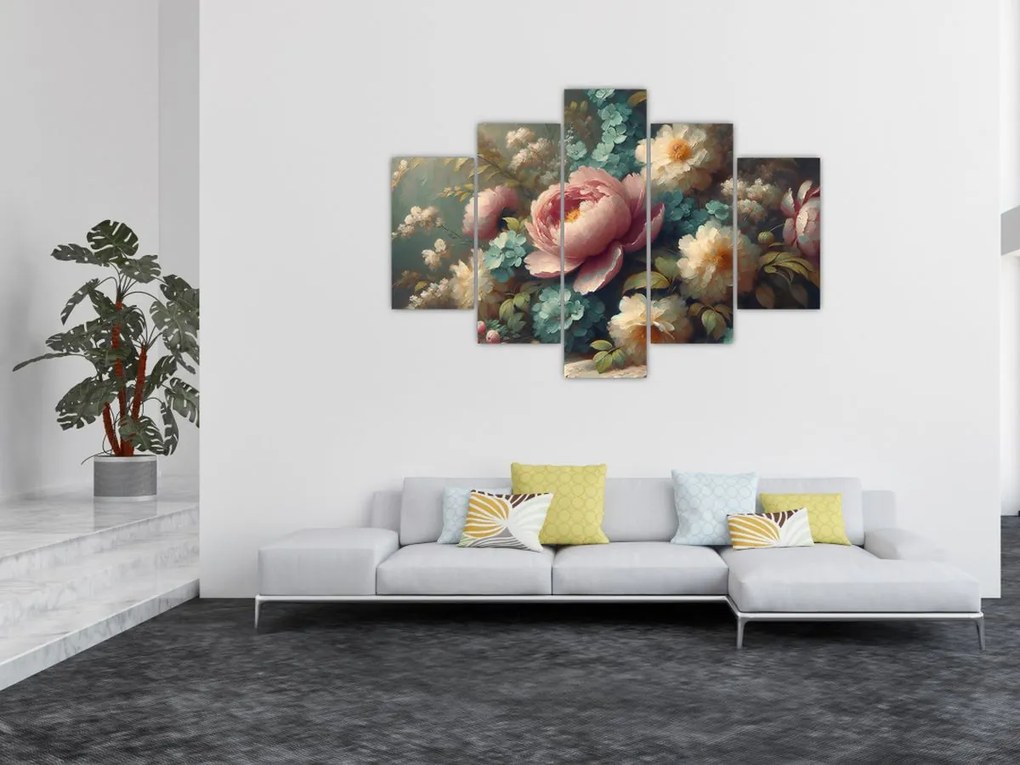 Tablou - Natură moartă cu flori - pictură (150x105 cm)