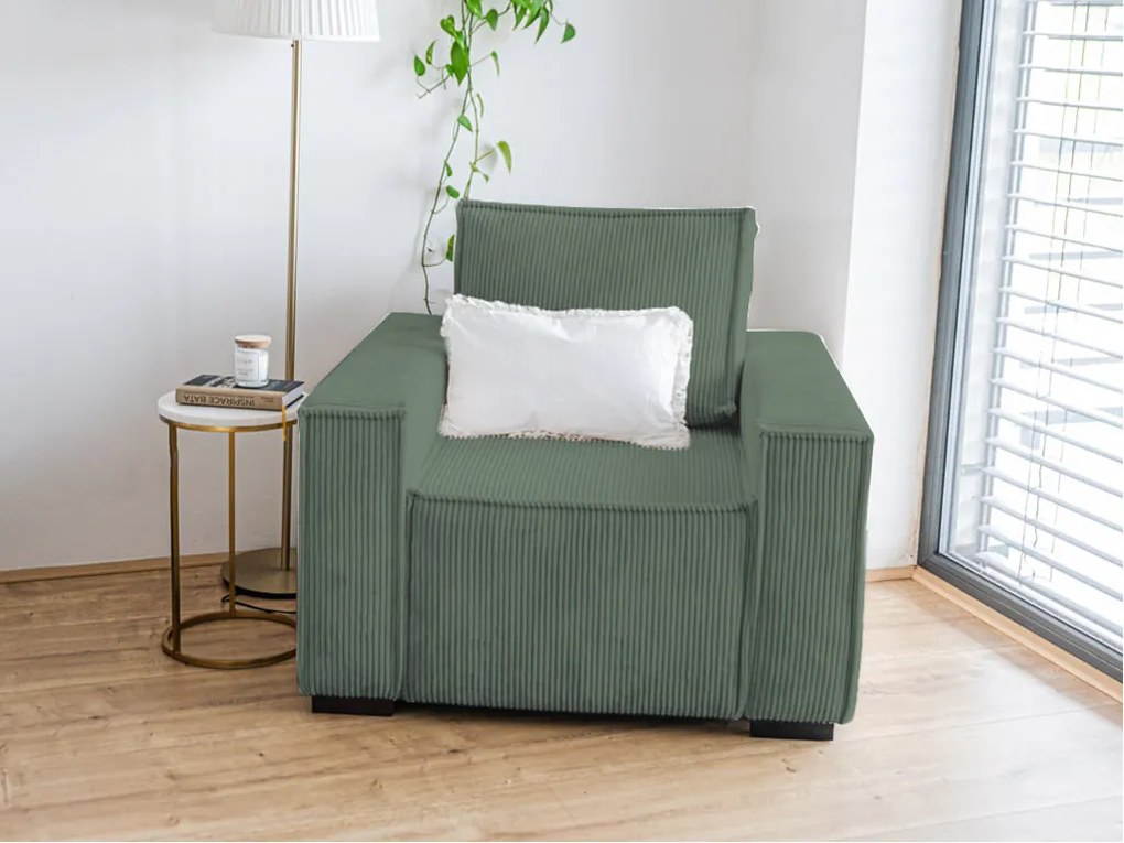 Fotoliu cu taburet SMART SET, verde inchis