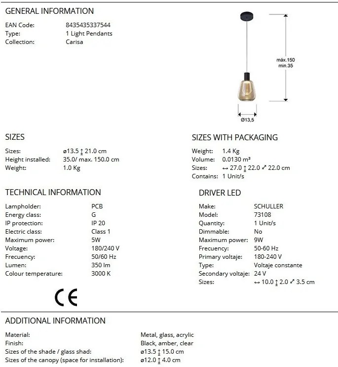 Pendul LED design modern Carisa