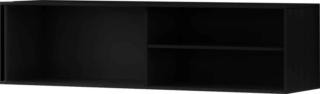Comodă TV lemn masiv Suspendată Sia Negru, 150 × 40 × 40 cm