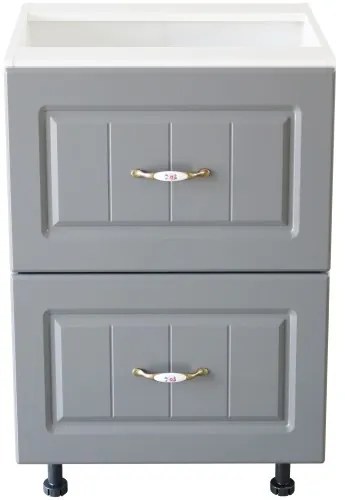 Corp inferior 50 cu 2 sertare metalice greutate Zebra MDF gri dungi