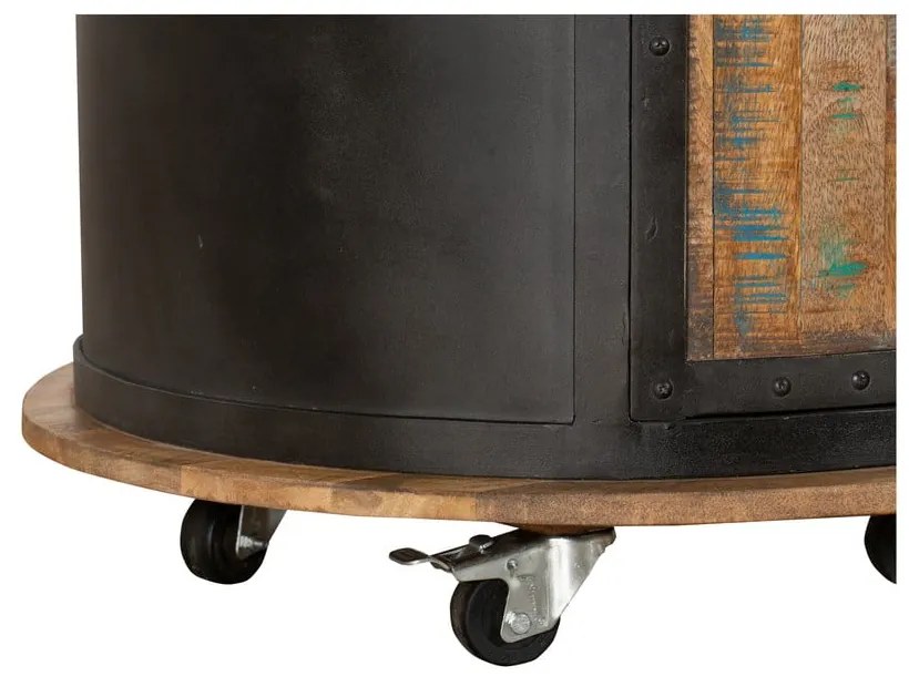 Dulap vinotecă negru din metal număr sticle 9, 60x155 cm Luni – Interia Home &amp; Living