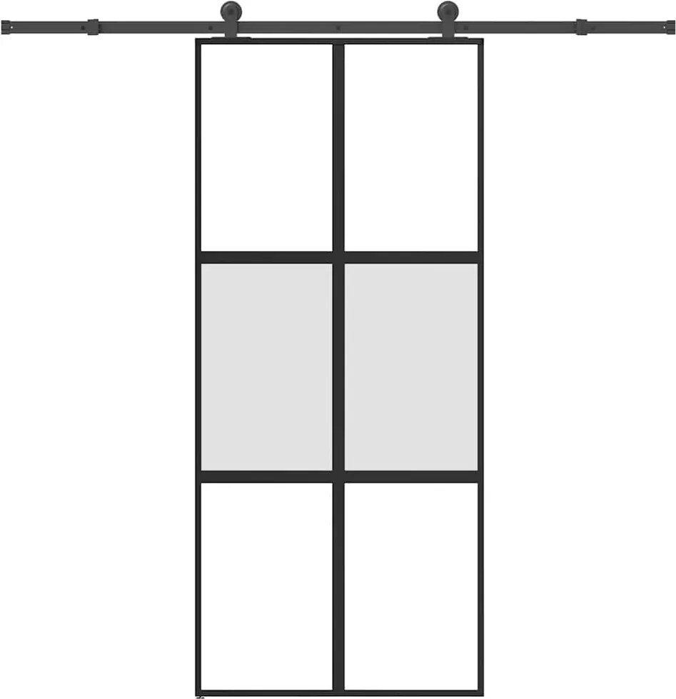 vidaXL Ușă glisantă cu set de feronerie sticlă temperată și aluminiu