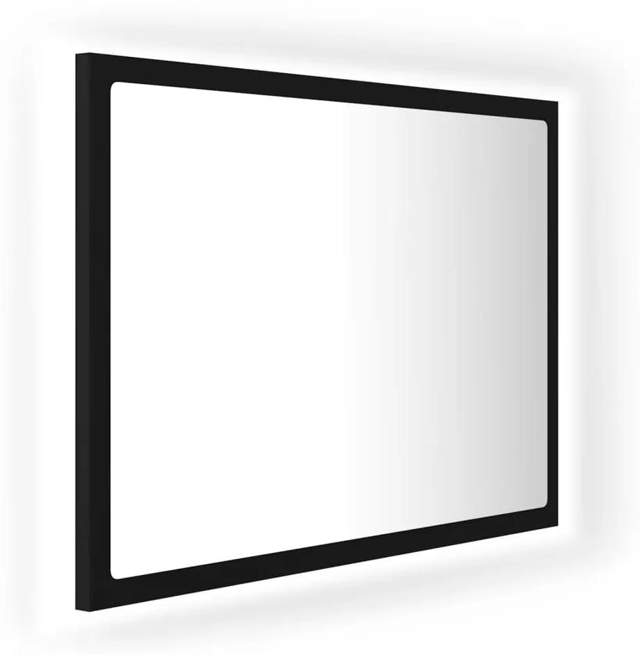 Oglinda de baie cu LED, negru, 60x8,5x37 cm, lemn prelucrat Negru