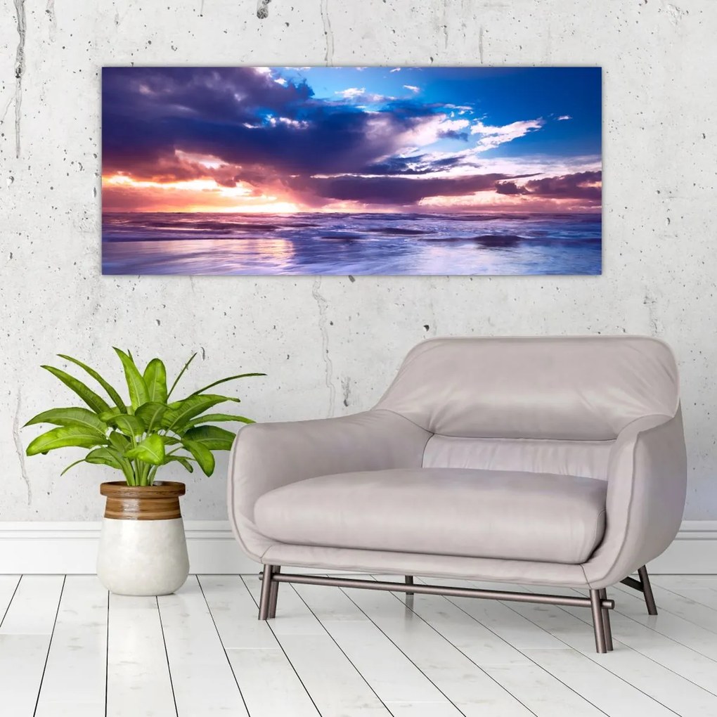 Tablou - Apus de soare la mare (120x50 cm)
