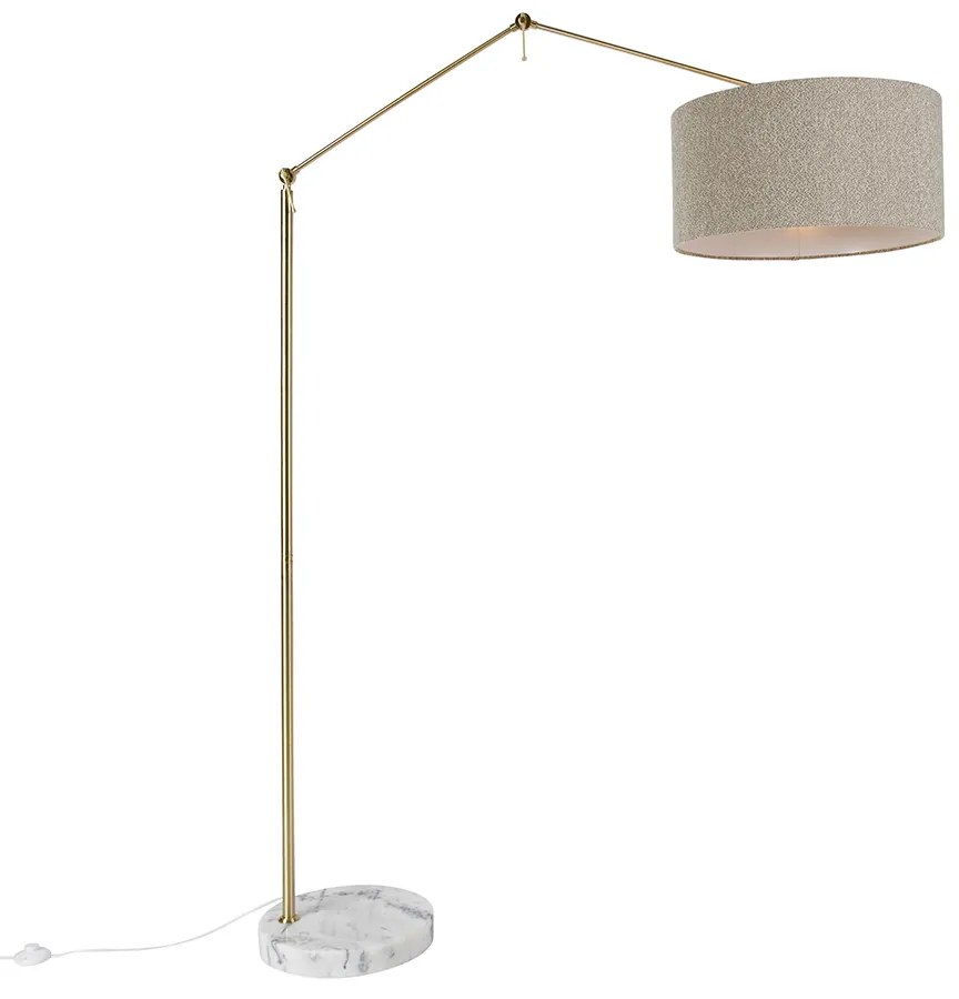 Lampa de podea aurie cu abajur boucle taupe 50 cm reglabila - Editor