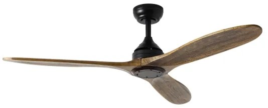 ZEVENTI - Ventilator de tavan LAURIA Wi‑Fi Tuya, negru/stejar, cu telecomandă