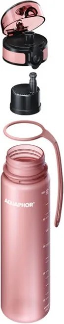 Sticla cu filtru pentru apa Aquaphor City 160041, 500 ml, Tritan, Carbune activ, Aqualen, Capac cu inchidere, Roz