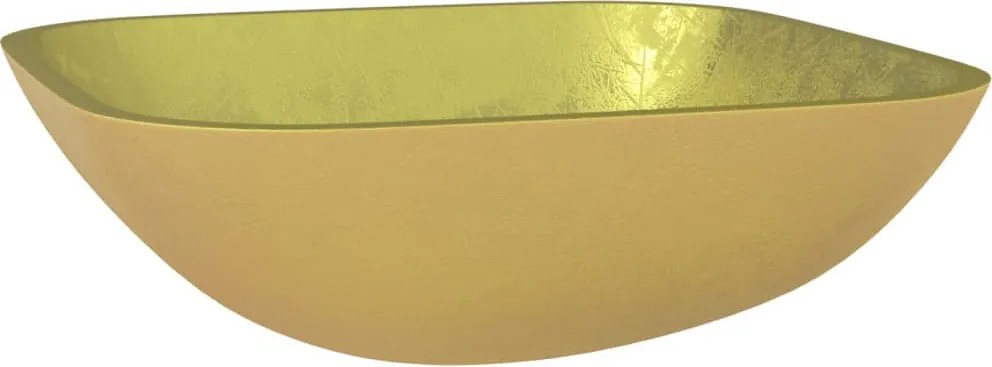 vidaXL Chiuvetă din sticlă, auriu, 42x42x14 cm