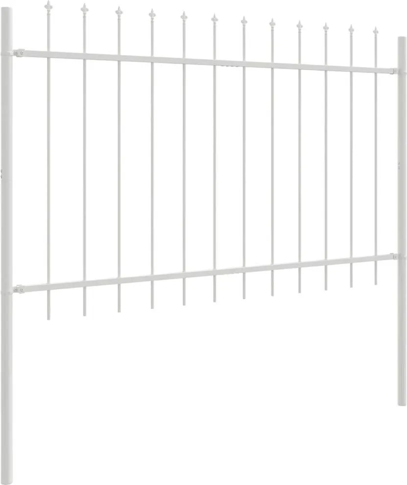 vidaXL Gard de Grădină 5 pcs Alb 8,5 x 1,2 m Oțel acoperit cu pulbere