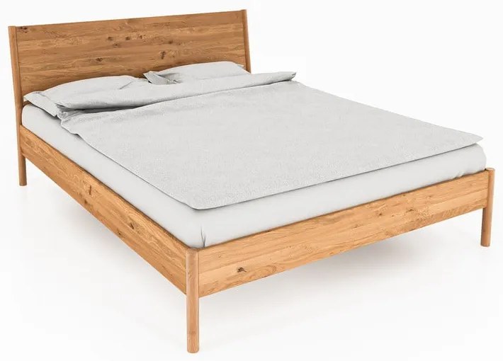 Pat matrimonial din lemn de stejar 140x200 cm Pola - The Beds